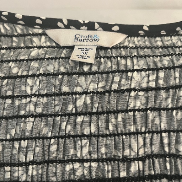 Croft & Barrow Black & White Floral Sleeveless Maxie Dress - Plus 3X - Picture 2 of 13